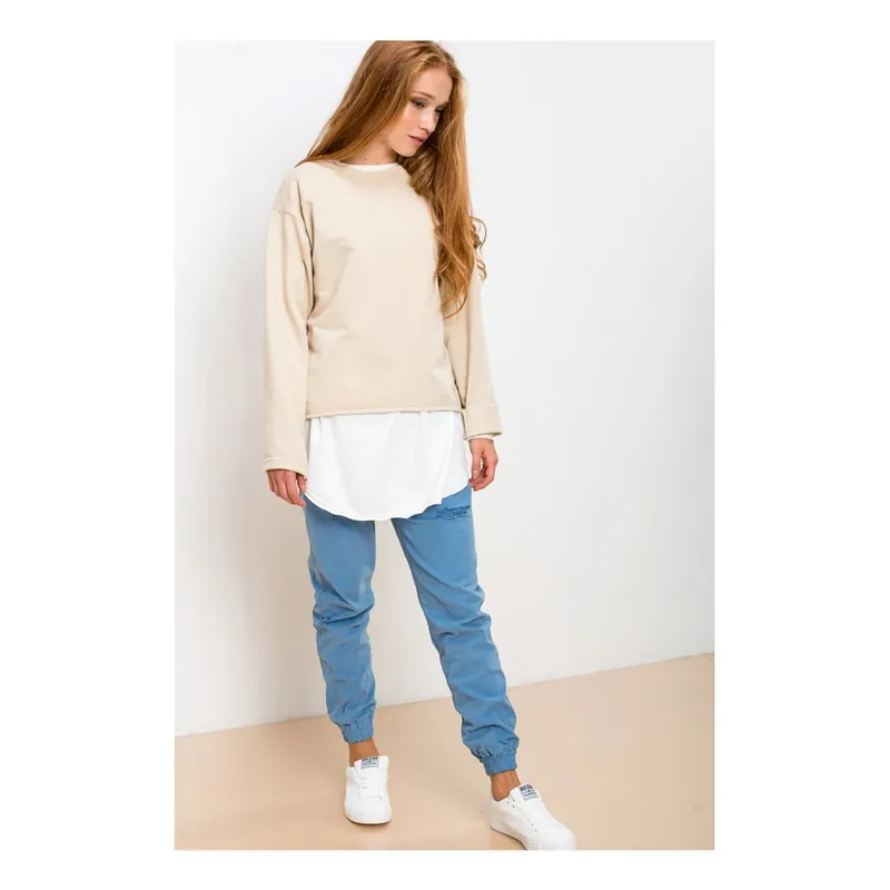 Nie przegap Beżowo-biała bluza Lull Loungewear Brave Souled, rozmiar XS Bonami