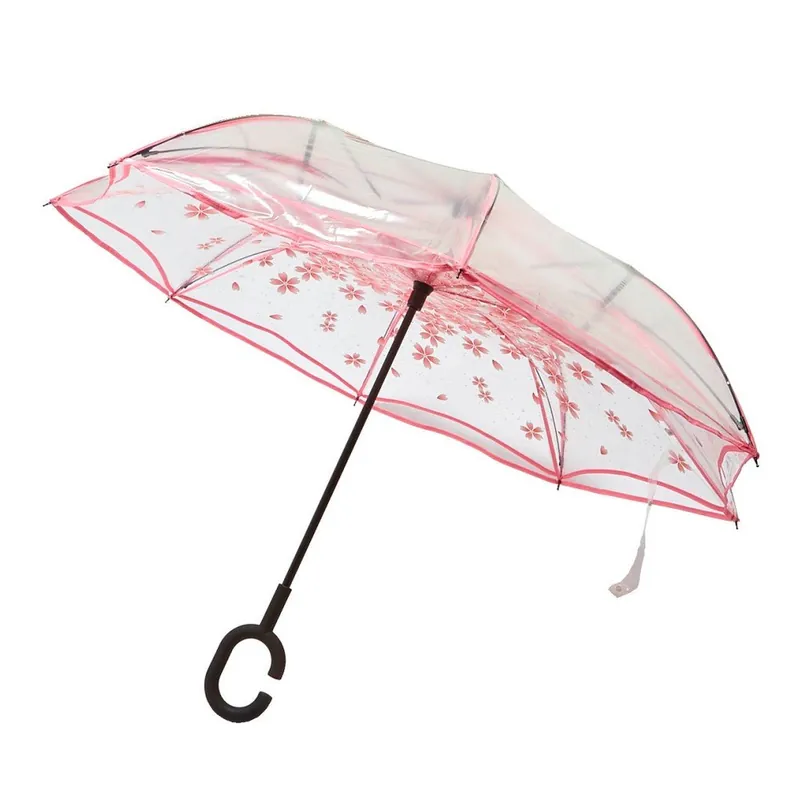 Przezroczysty parasol z różowymi detalami Spring Blossom, ⌀ 110 cm Bonami Ostatnia szansa