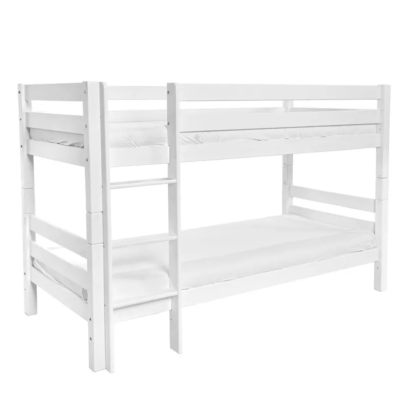 Rabat Białe dziecięce łóżko piętrowe z litego drewna bukowego Mobi furniture Mark, 200x90 cm Bonami