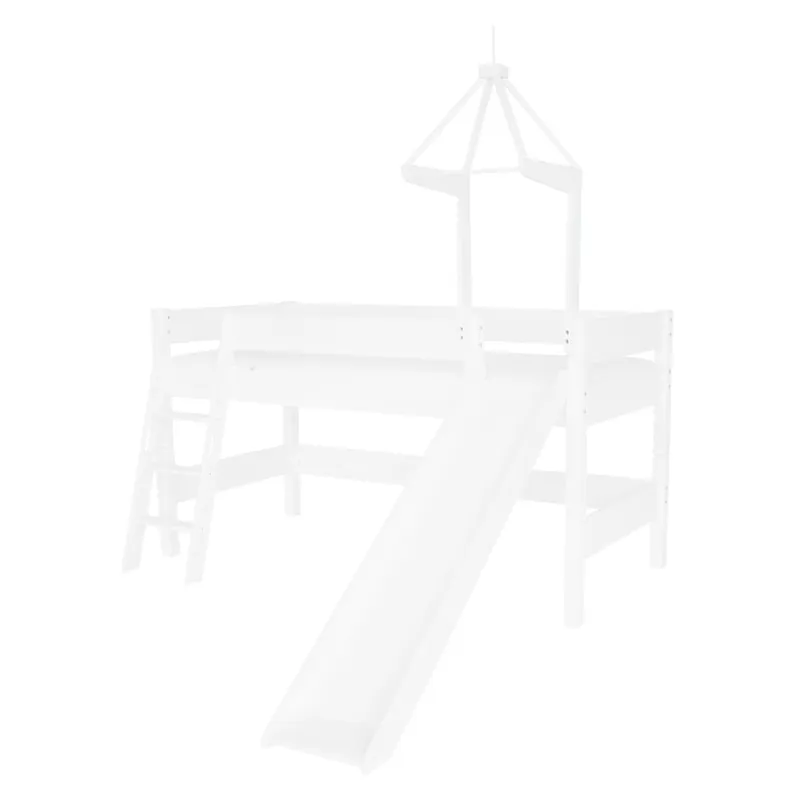 Białe dziecięce łóżko piętrowe z litego drewna bukowego Mobi furniture Luk, 200x90 cm Bonami Rabat