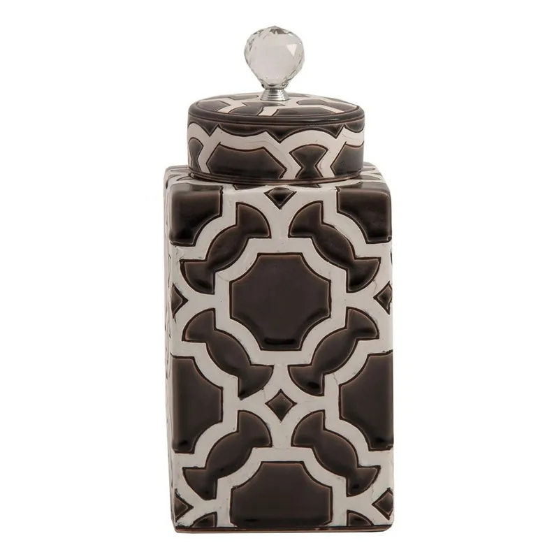 Czarno-biały wazon VICAL HOME, 33,5x14,5 cm Bonami Darmowy zwrot
