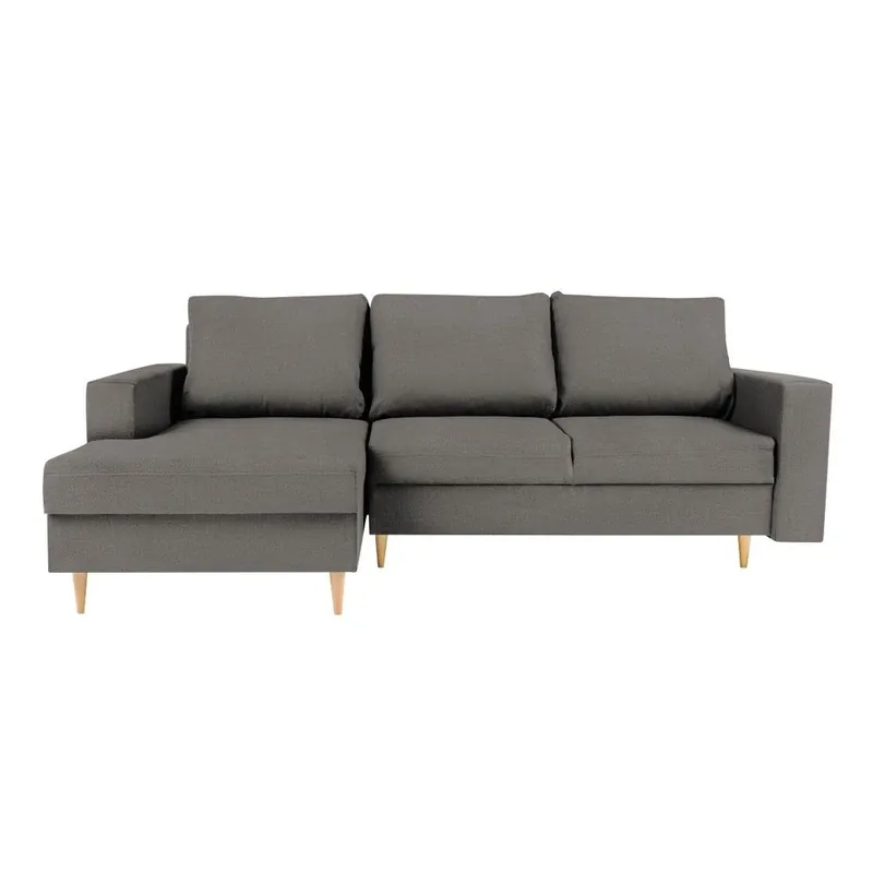 Ostatnia szansa Ciemnoszara sofa rozkładana z szezlongiem po lewej stronie Mazzini Sofas Iris Bonami