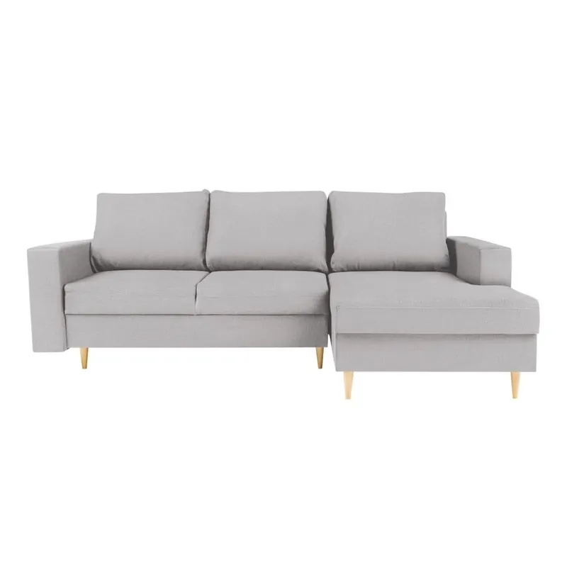 Ograniczona ilość Jasnoszara sofa rozkładana z szezlongiem po prawej stronie Mazzini Sofas Iris Bonami