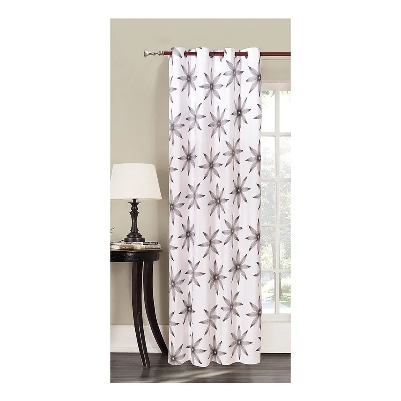 Biała zasłona we wzory z mikrowłókna DecoKing Alpin, 140x245 cm Bonami Promocja