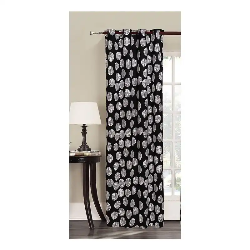 Hit sprzedaży Czarna zasłona we wzory z mikrowłókna DecoKing Fossil, 140x245 cm Bonami