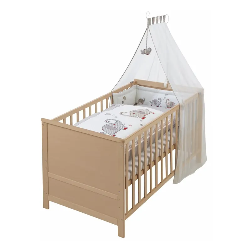 Popularny Łóżeczko z baldachimem i kompletem pościeli Roba Jumbotwins Cot, 70 x 140 cm Bonami