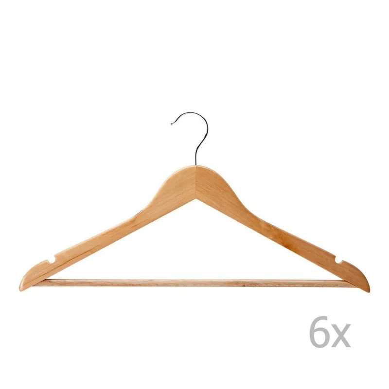 Zestaw 6 drewnianych wieszaków Bergner Clothes Bonami Okazja