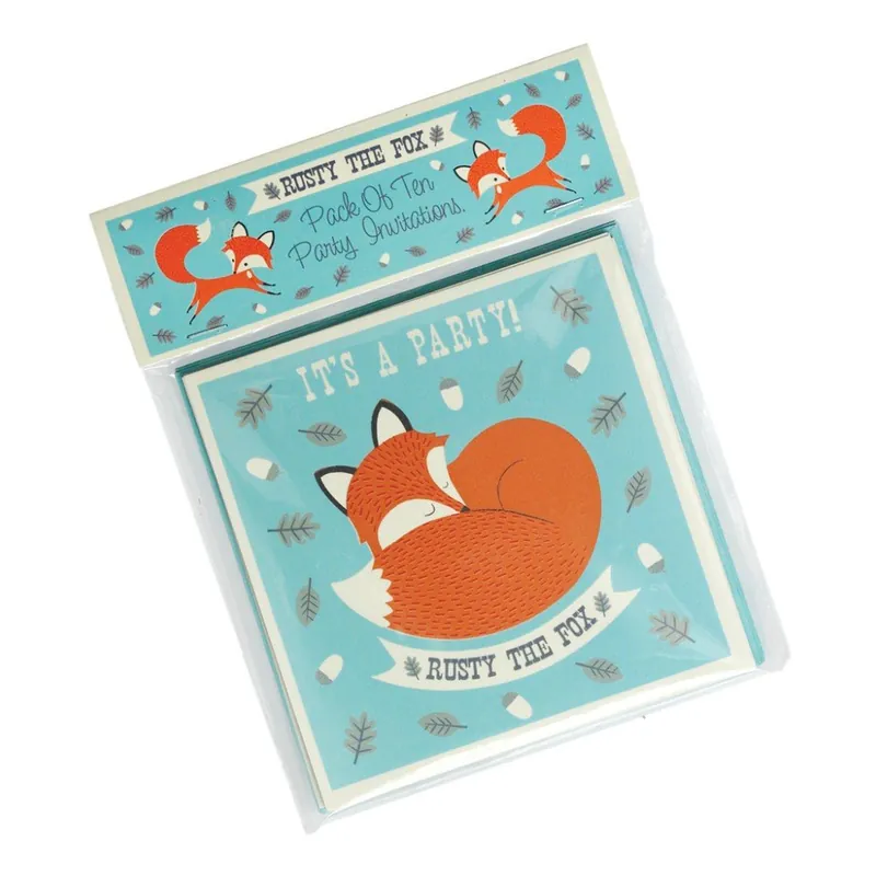 Łatwy zwrot Zestaw 10 zaproszeń Rex London Rusty The Fox Bonami