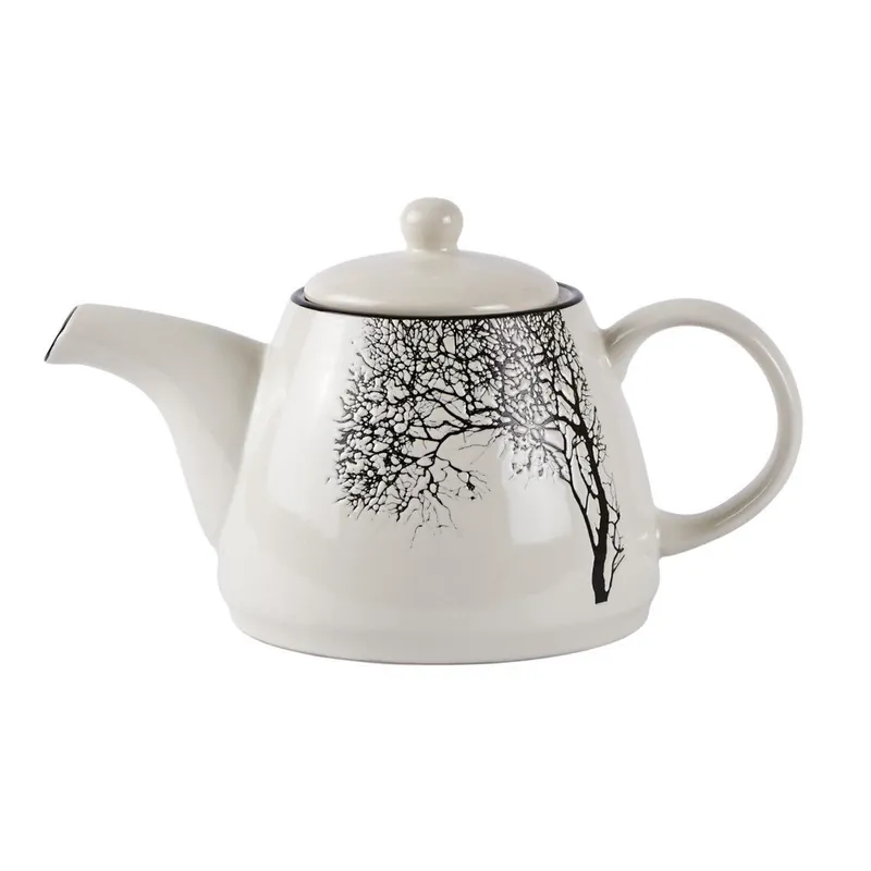 Biały dzbanek do herbaty z kamionki KJ Collection Tree, 1,4 l Bonami Hit cenowy