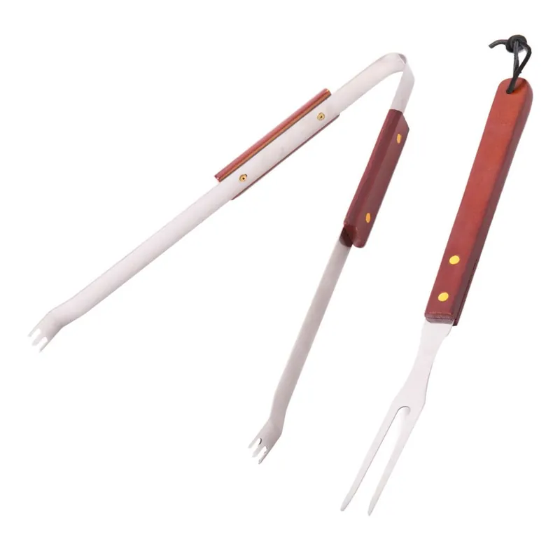 Komplet 2 akcesoriów do grilla z brązową rączką Unimasa Barbecue Bonami Oferta limitowana