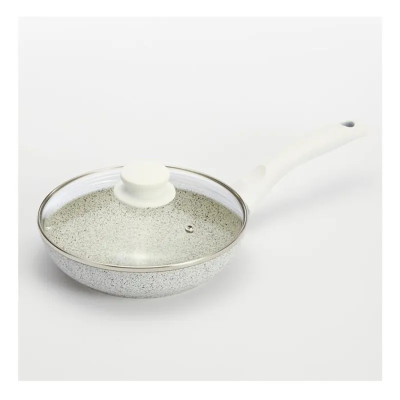 Patelnia z pokrywką i białą rączką Bisetti Stonewhite, Ø 20 cm Bonami Niska cena