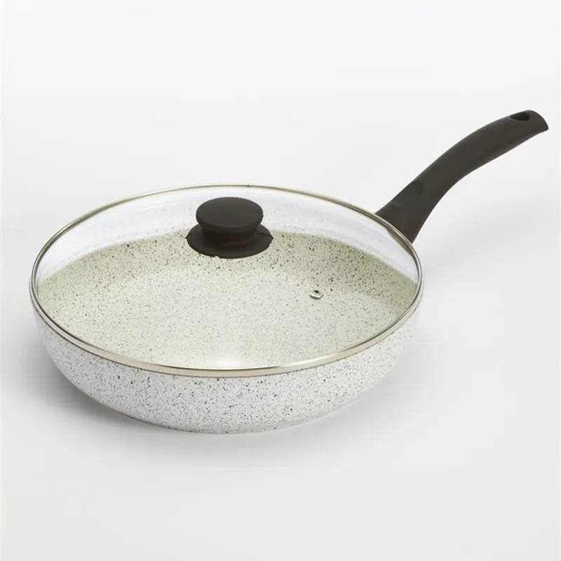 Patelnia z przykrywką i czarną rączką Bisetti Stonewhite, 28 cm Bonami Super okazja