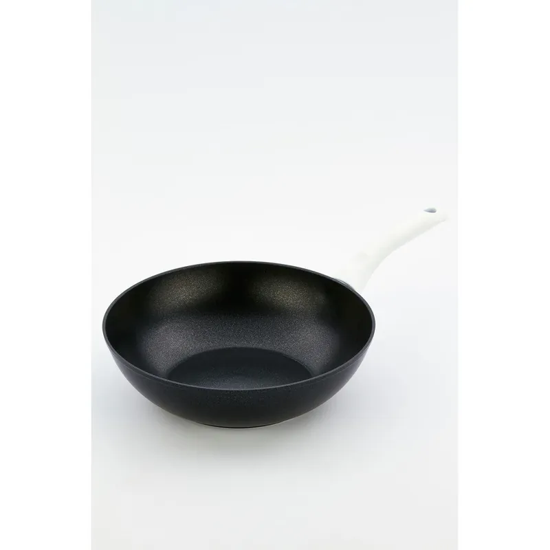 Popularny Patelnia WOK z białą rączką rączką Bisetti Black Diamond, 28 cm Bonami