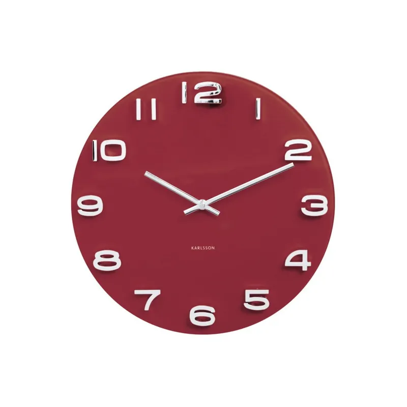 Czerwony zegar Karlsson Time Vintage, ø 35 cm Bonami Zamów teraz