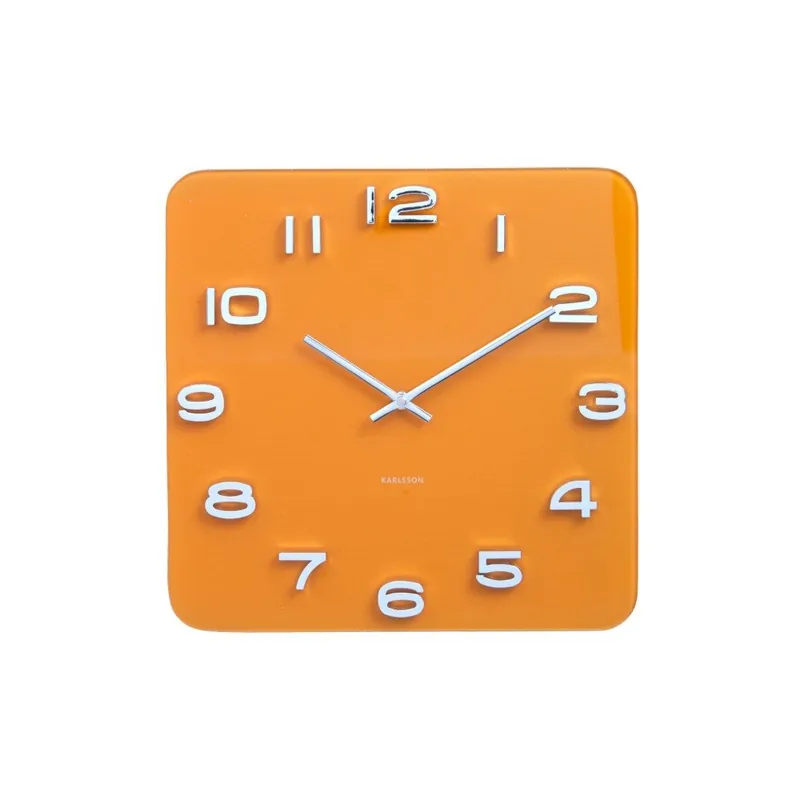 Bezpieczne zakupy Pomarańczowy zegar Karlsson Time Saffron, 35x35 cm Bonami