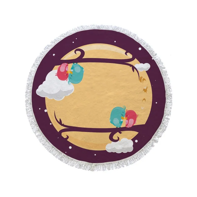 Okrągły ręcznik Bird Love, ⌀ 105 cm Bonami Cena promocyjna