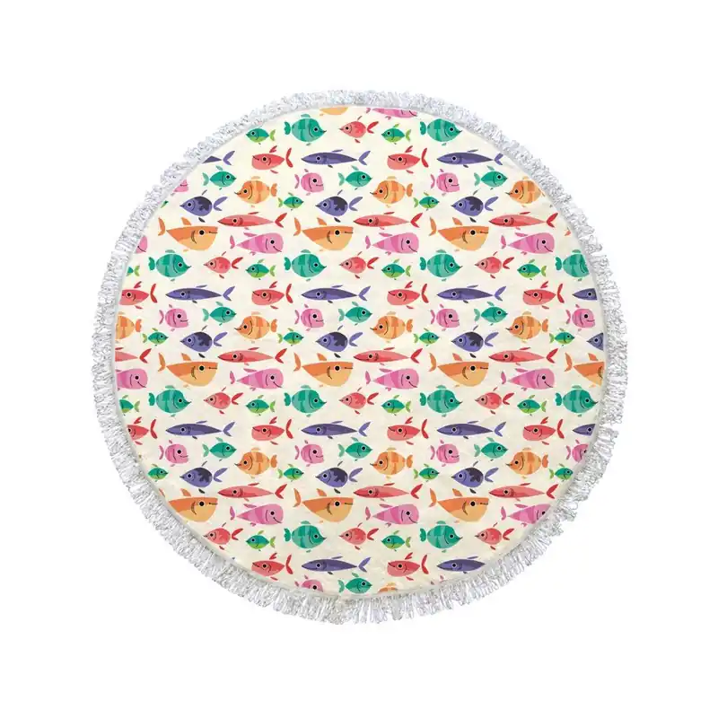 Okrągły ręcznik Where Is The Fish, ⌀ 105 cm Bonami Cena promocyjna