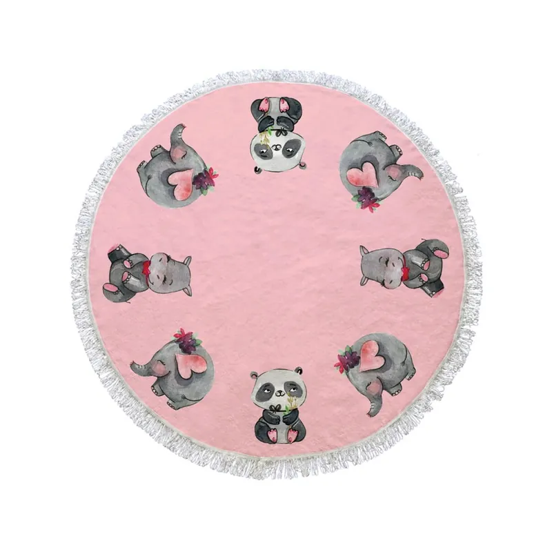 Okrągły ręcznik Pink Cuteness, ⌀ 105 cm Bonami Wysoka jakość