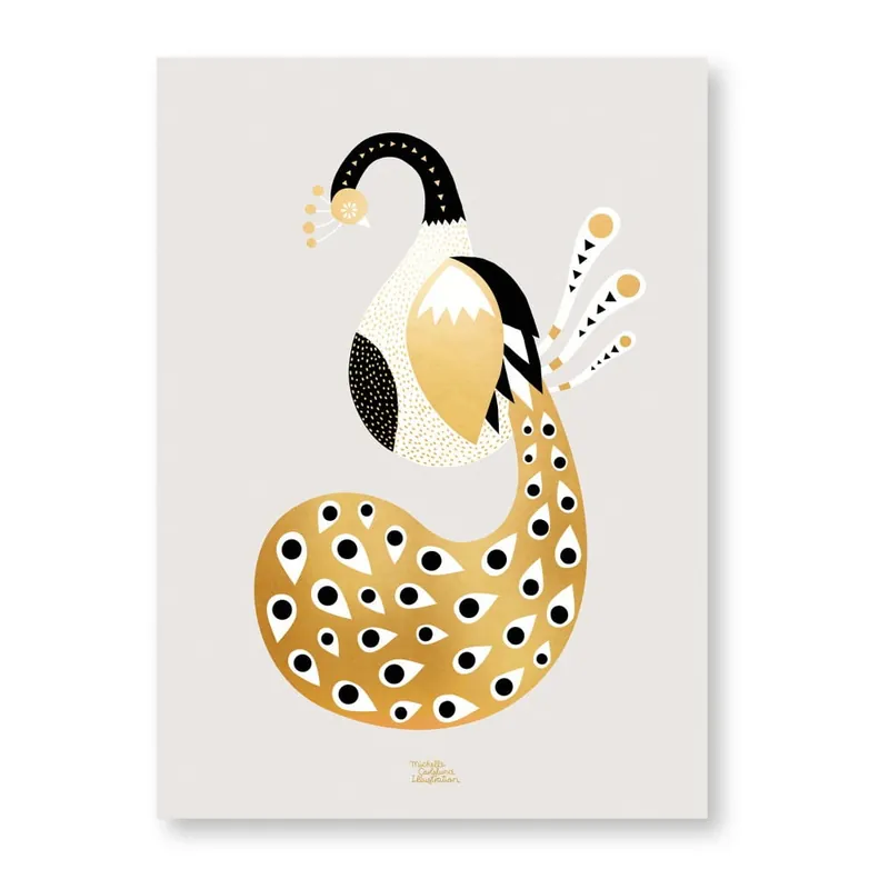 Zamów teraz Plakat Michelle Carlslund Gold Peacock, 50x70 cm Bonami
