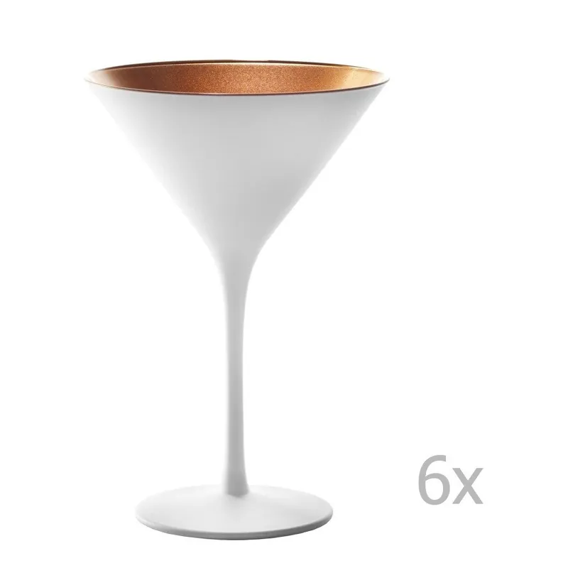 Wysoka jakość Zestaw 6 biało-miedzianych kieliszków koktajlowych Stölzle Lausitz Olympic Cocktail, 240 ml Bonami
