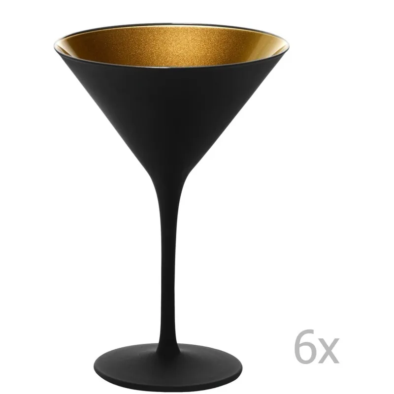 Zestaw 6 czarno-złotych kieliszków koktajlowych Stölzle Lausitz Olympic Cocktail, 240 ml Bonami Super okazja