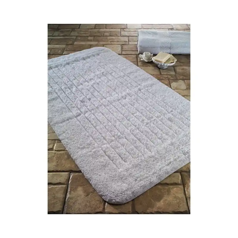 Biały dywanik łazienkowy Confetti Bathmats Cotton Stripe, 60x100 cm Bonami Darmowy zwrot