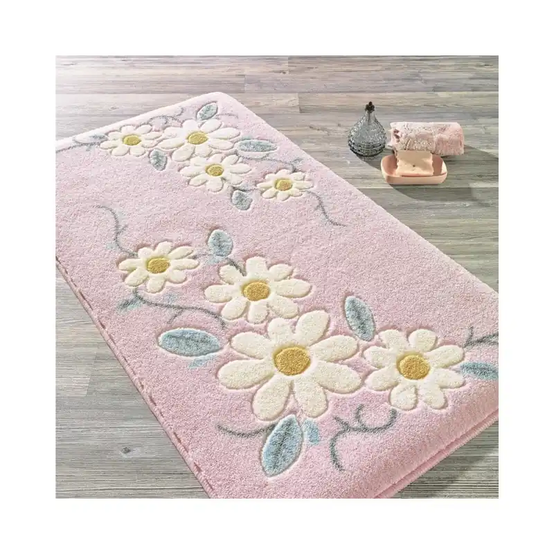 Łatwy zwrot Różowy dywanik łazienkowy Confetti Bathmats Margherita, 80x140 cm Bonami