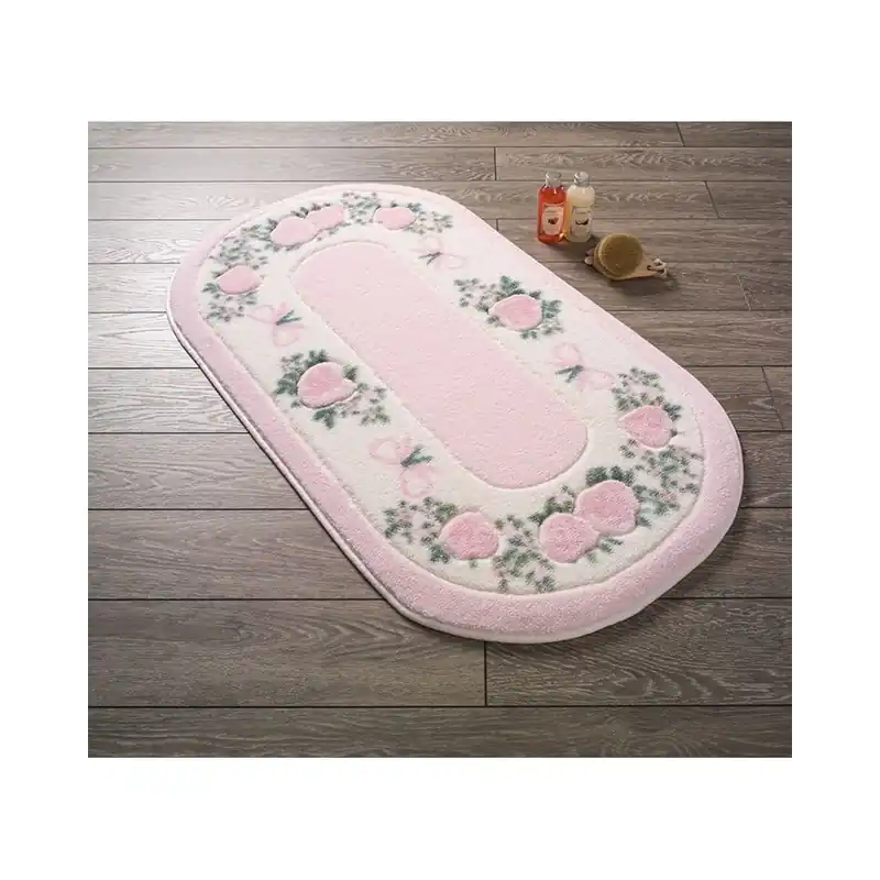Różowy dywanik łazienkowy Confetti Bathmats Rose Frame, 80x140 cm Bonami Niska cena