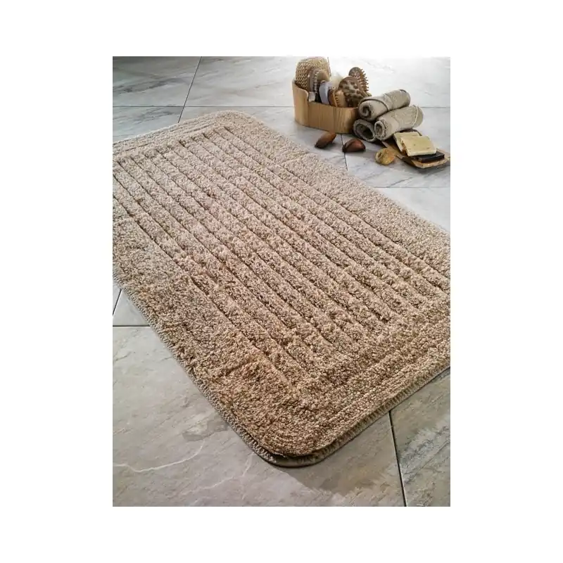Beżowy dywanik łazienkowy Confetti Bathmats Cotton Stripe, 70x120 cm Bonami Sprawdź teraz