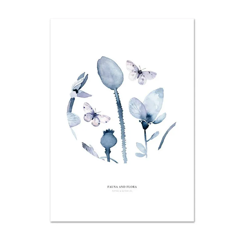 Plakat Leo La Douce Poppies & Butterflies I, 29,7x42 cm Bonami Nie przegap