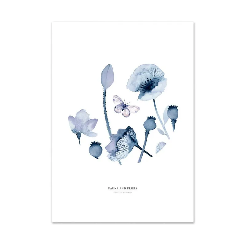 Cena promocyjna Plakat Leo La Douce Poppies & Butterflies II, 29,7x42 cm Bonami
