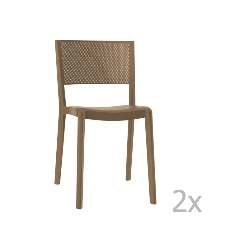 Oferta czasowa Zestaw 2 brązowych krzeseł ogrodowych Resol spot Bonami