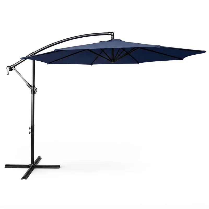 Parasol ogrodowy ASTER ochrona UV w kolorze ciemnoniebieskim waga 12,1 kg wymiary 300x300x245 cm Do wyczerpania zapasów