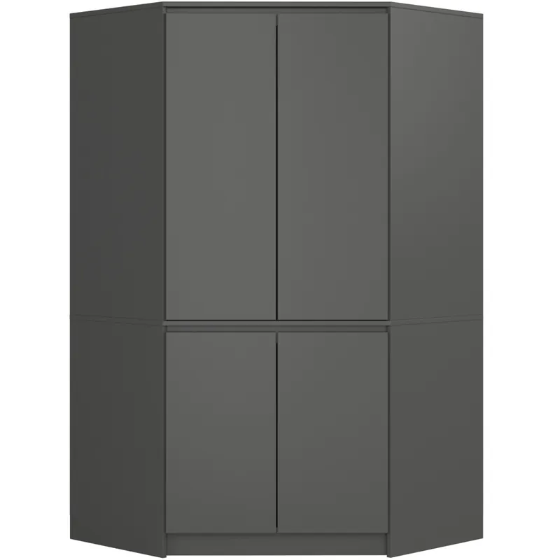 Bestseller Szafa narożna S 100 cm 4 drzwi 6 półek - grafit szary