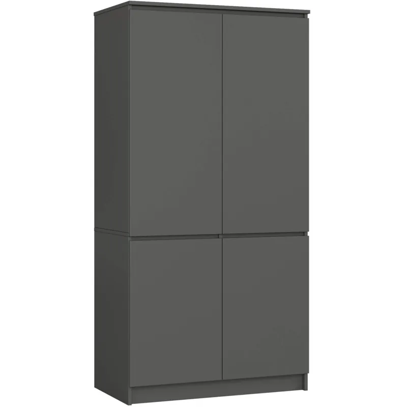 Kup teraz Szafa S 90 cm 4 drzwi 4 półki - grafit szary