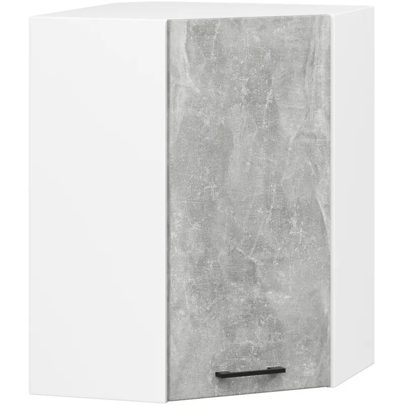 WISZĄCA SZAFKA KUCHENNA NAROŻNA OLIWIA W 60/60cm H720 BIAŁA / BETON Wyjątkowa oferta