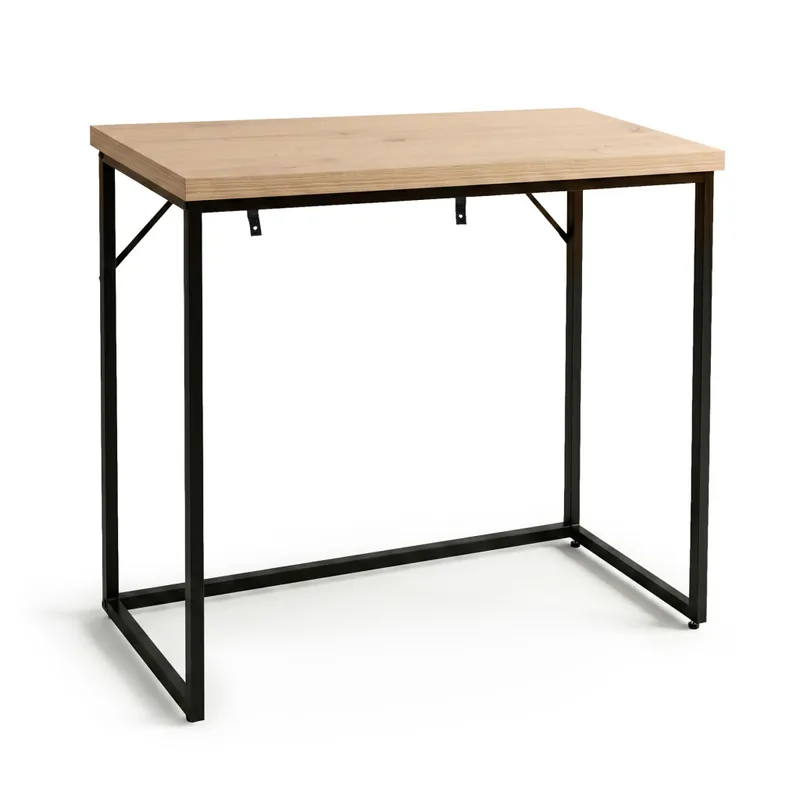 Bezpieczna płatność Konsola stolik loftowy ORIGO 90 cm Dąb Artisan Czarne nogi