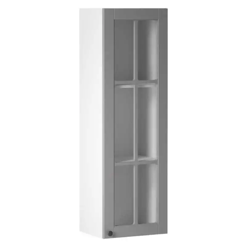 Bezpieczne zakupy Szafka stojąca wysoka z witryną 40 LINEA GREY W40S-P/L
